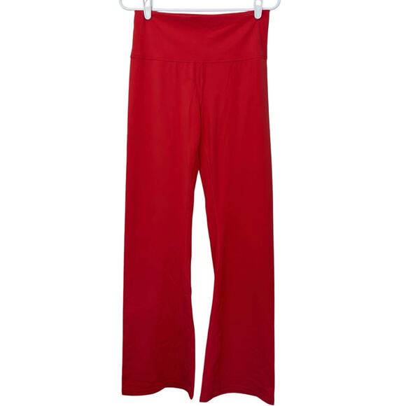 NWT Prana Luxara Flare Pant Leggings Size L Carmine Red Yoga Athleisure Workout - Picture 1 of 9